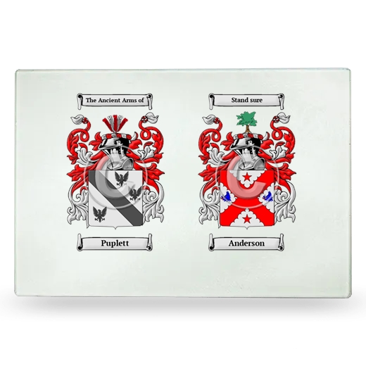 Double Coat of Arms Glass Cutting Board