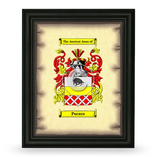 Pucaro Coat of Arms Framed - Black