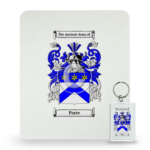 Porte Mouse Pad and Keychain Combo Package