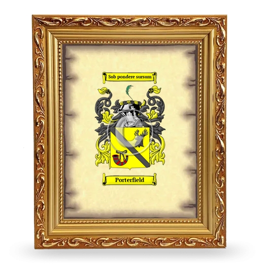 Porterfield Coat of Arms Framed - Gold