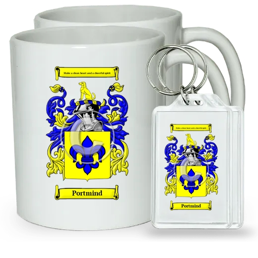 Portmind Pair of Coffee Mugs and Pair of Keychains