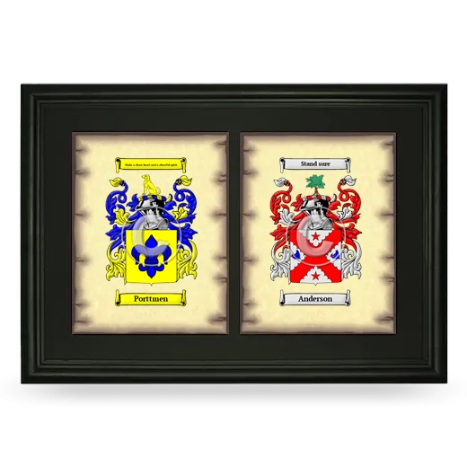 Double Coat of Arms Framed - Black