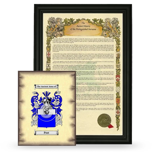 Post Framed History and Coat of Arms Print - Black