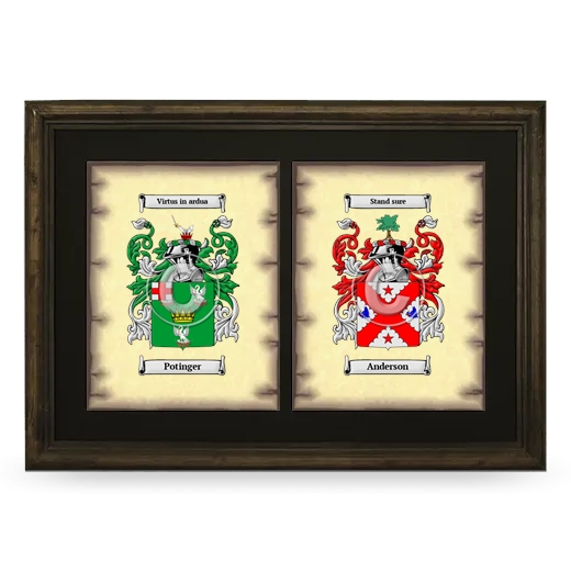 Double Coat of Arms Framed - Brown