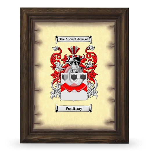 Poultnay Coat of Arms Framed - Brown