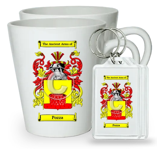 Pozza Pair of Latte Mugs and Pair of Keychains