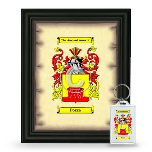 Pozza Framed Coat of Arms and Keychain - Black