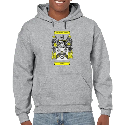 Pratts Grey Unisex Coat of Arms Hooded Sweatshirt