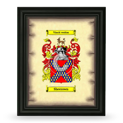 Sheerown Coat of Arms Framed - Black