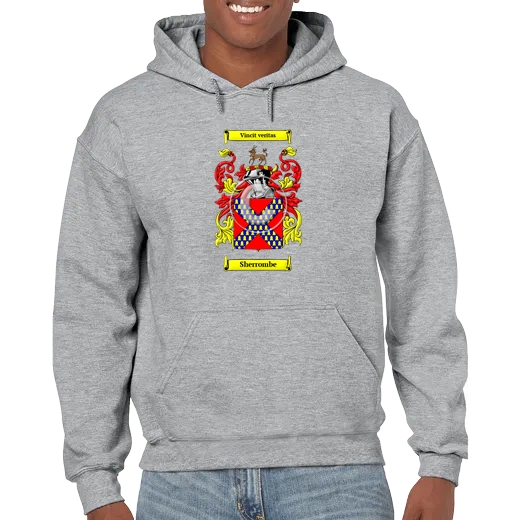 Sherrombe Grey Unisex Coat of Arms Hooded Sweatshirt