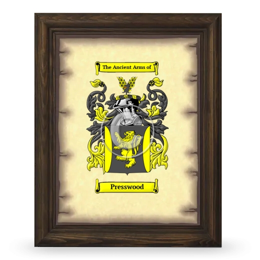 Presswood Coat of Arms Framed - Brown