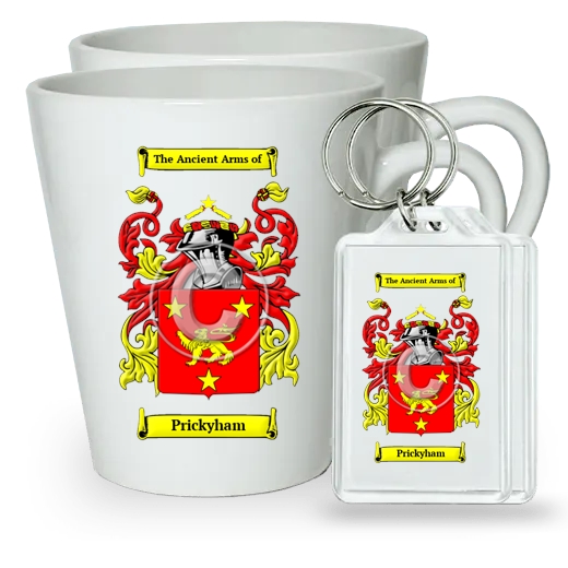 Prickyham Pair of Latte Mugs and Pair of Keychains