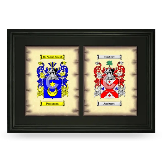 Double Coat of Arms Framed - Black