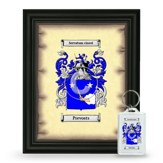 Prevosts Framed Coat of Arms and Keychain - Black