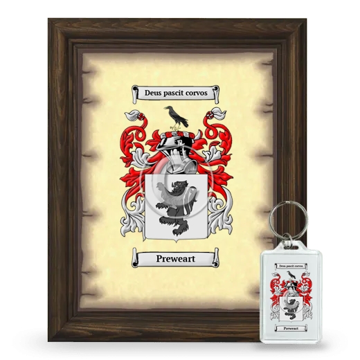 Preweart Framed Coat of Arms and Keychain - Brown