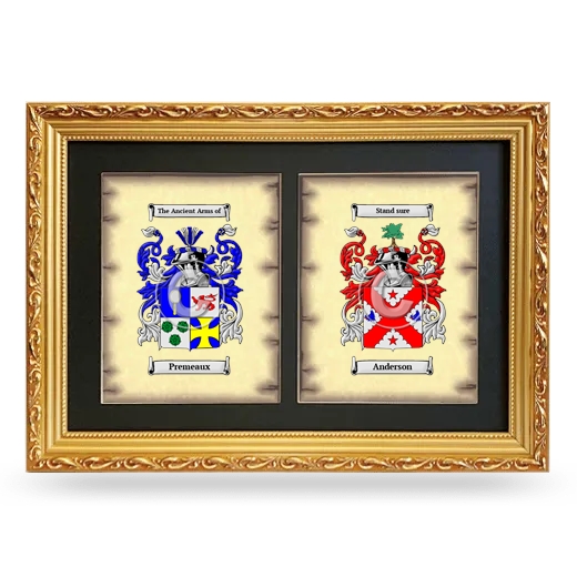 Double Coat of Arms Framed - Gold