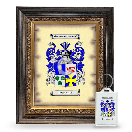 Primauld Framed Coat of Arms and Keychain - Heirloom