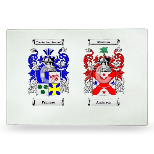 Double Coat of Arms Glass Cutting Board