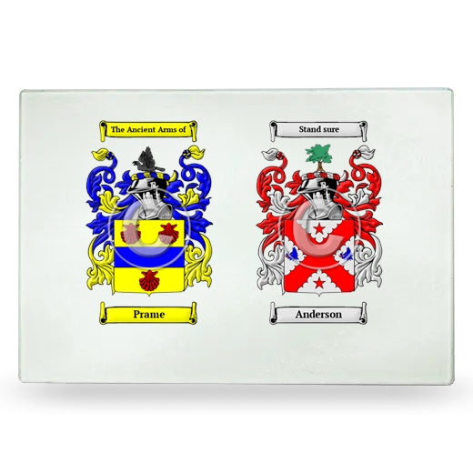 Double Coat of Arms Glass Cutting Board