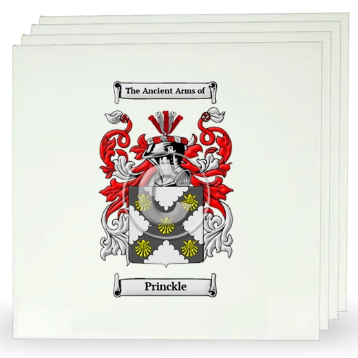 Princkle Set of Four Large Tiles with Coat of Arms