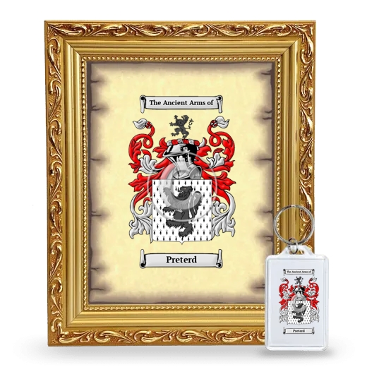 Preterd Framed Coat of Arms and Keychain - Gold