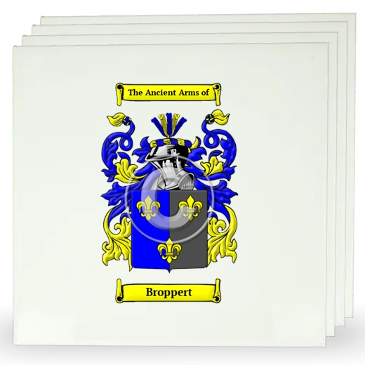 Broppert Set of Four Large Tiles with Coat of Arms