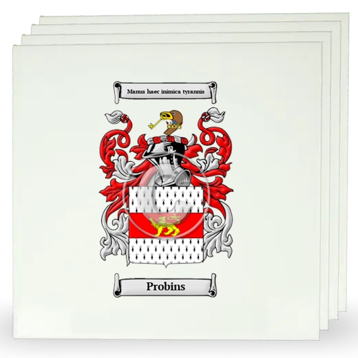 Probins Set of Four Large Tiles with Coat of Arms