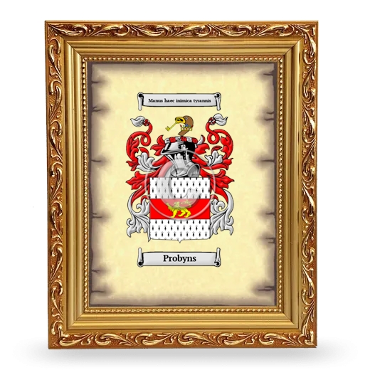 Probyns Coat of Arms Framed - Gold