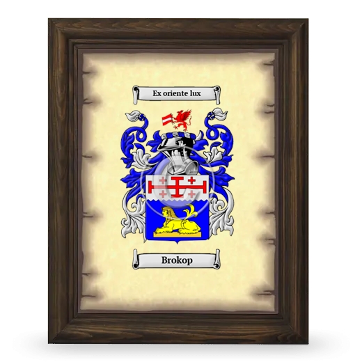 Brokop Coat of Arms Framed - Brown