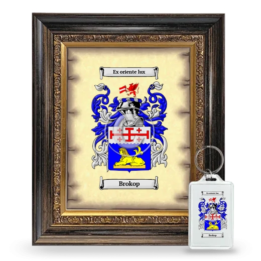 Brokop Framed Coat of Arms and Keychain - Heirloom