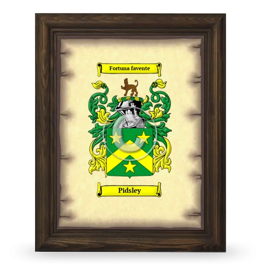 Pidsley Coat of Arms Framed - Brown