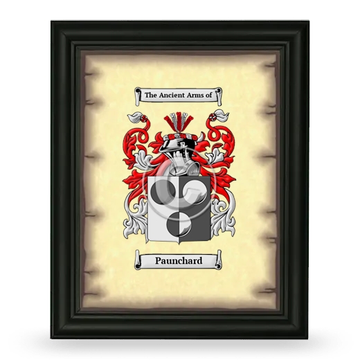 Paunchard Coat of Arms Framed - Black