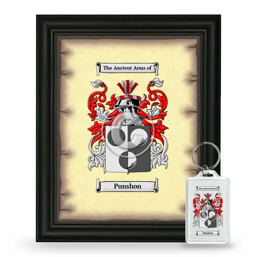 Punshon Framed Coat of Arms and Keychain - Black