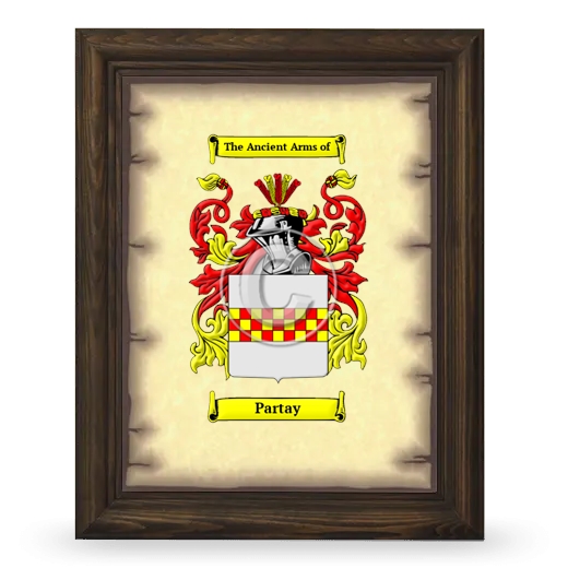 Partay Coat of Arms Framed - Brown