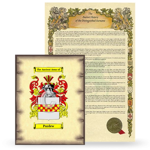 Purdew Coat of Arms and Surname History Package