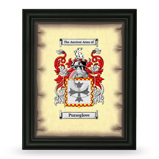 Purseglove Coat of Arms Framed - Black