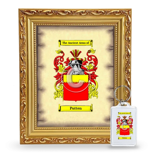 Putten Framed Coat of Arms and Keychain - Gold