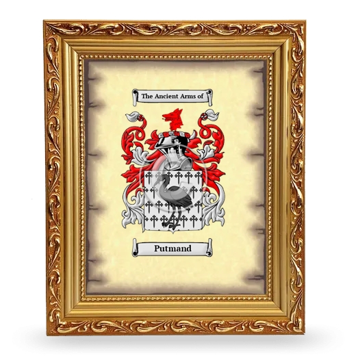 Putmand Coat of Arms Framed - Gold