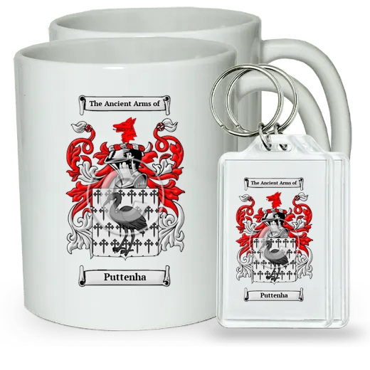 Puttenha Pair of Coffee Mugs and Pair of Keychains