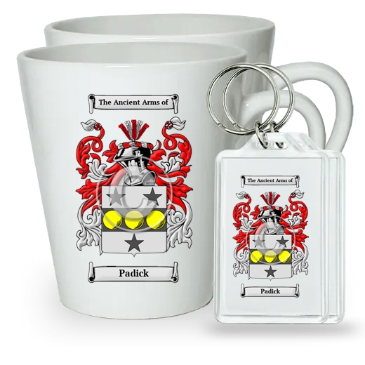 Padick Pair of Latte Mugs and Pair of Keychains