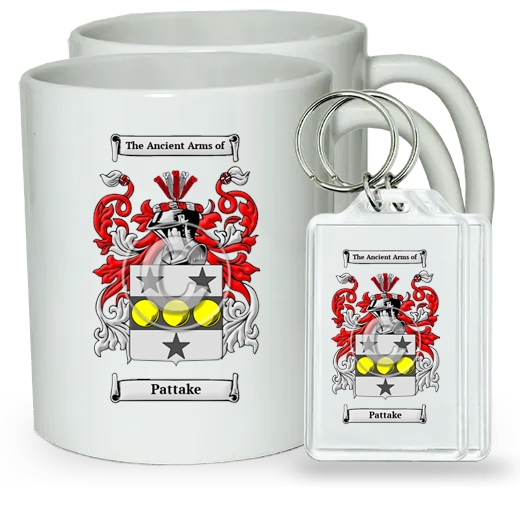 Pattake Pair of Coffee Mugs and Pair of Keychains