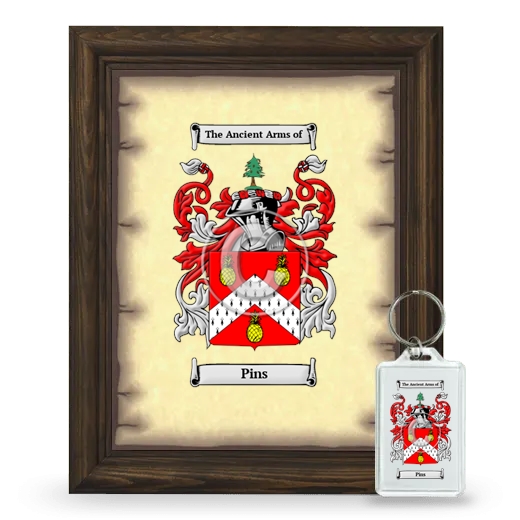 Pins Framed Coat of Arms and Keychain - Brown