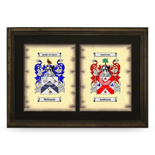 Double Coat of Arms Framed - Brown