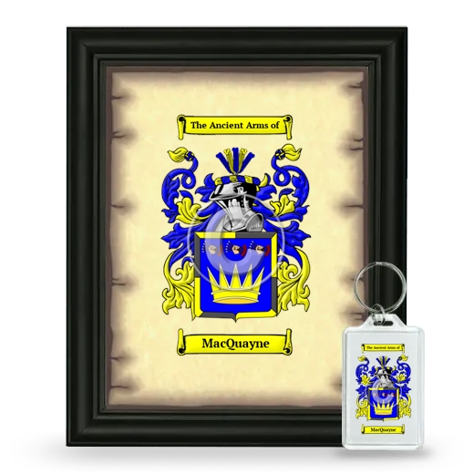 MacQuayne Framed Coat of Arms and Keychain - Black