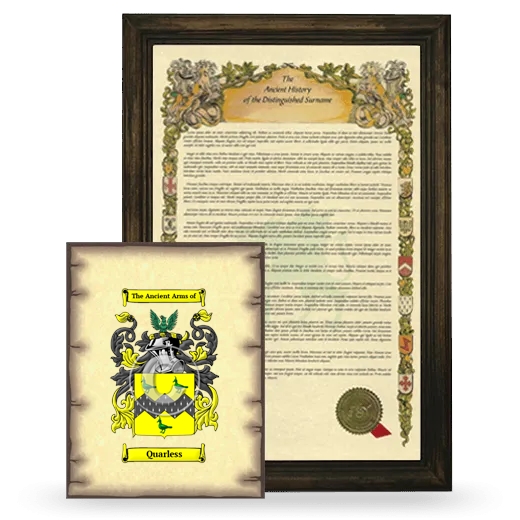 Quarless Framed History and Coat of Arms Print - Brown