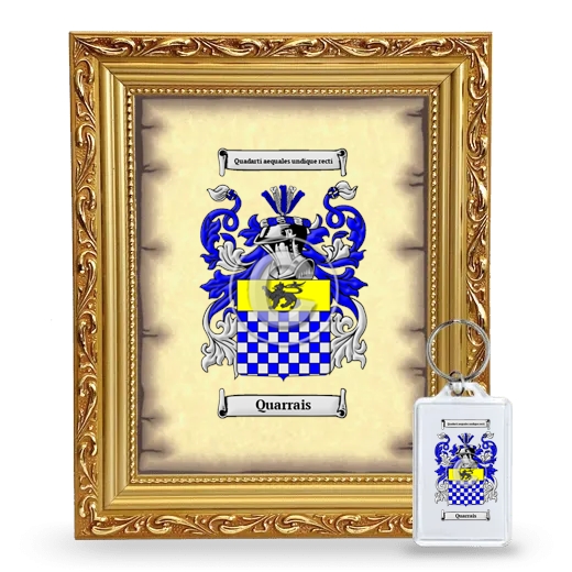 Quarrais Framed Coat of Arms and Keychain - Gold