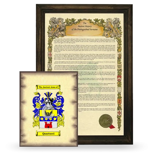 Quartucci Framed History and Coat of Arms Print - Brown