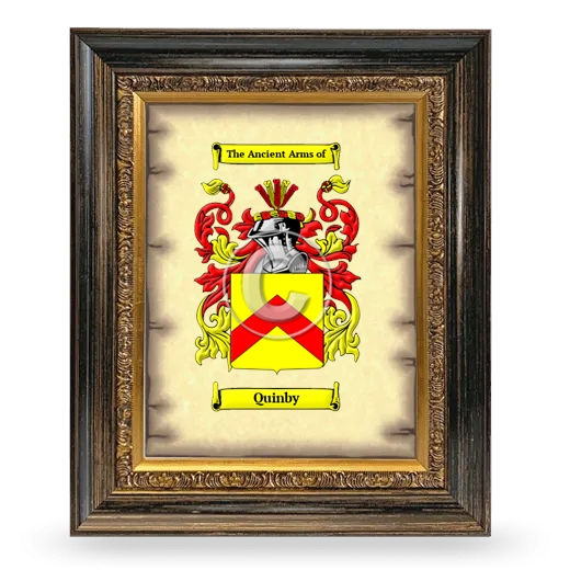 Quinby Coat of Arms Framed - Heirloom