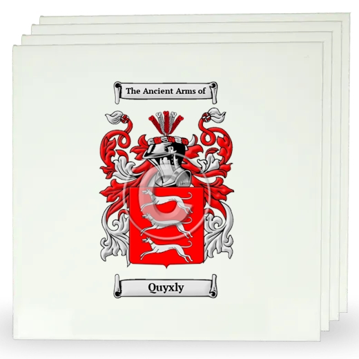 Quyxly Set of Four Large Tiles with Coat of Arms