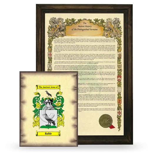 Rable Framed History and Coat of Arms Print - Brown